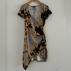 Iris Ornamental Side Cut Mini Dress Sz S Christmas